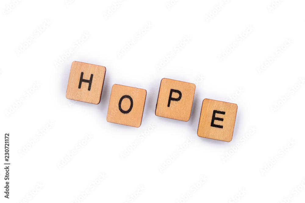 The word HOPE The word HOPE