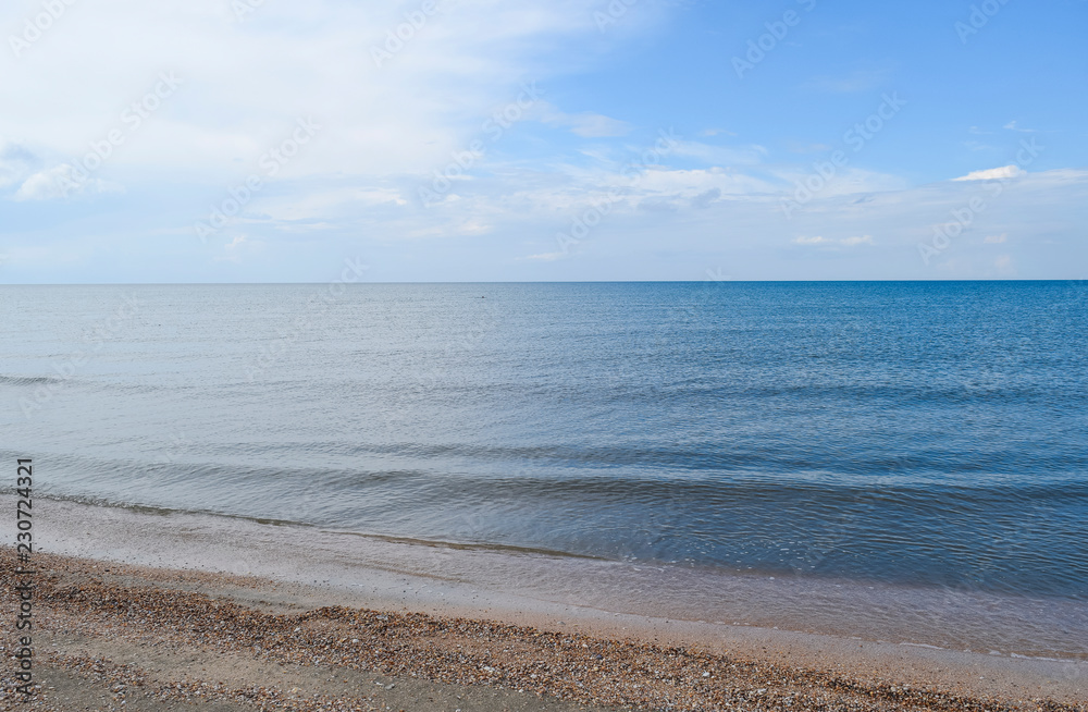 Deserted sea beach. Quiet sea Sea surface landscape. Deserted sea beach. Quiet sea Sea surface landscape.