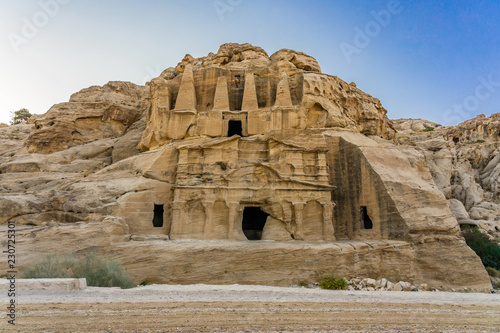 Yellow Obelisk Tomb Bab el-siq Triclinium Outer Siq Canyon Hiking To Entrance Into Petra Jordan Petra Jordan. In front of entrance to Petra