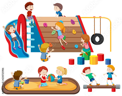 Group of people kids at playground