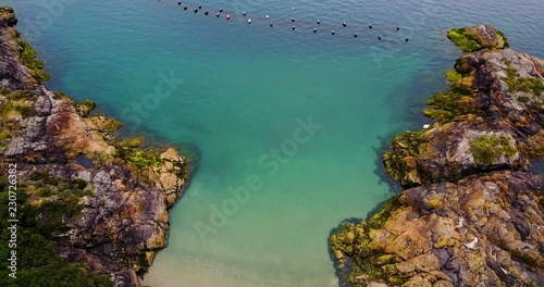 Drone over Llanquihue lake in Puerto Montt National Park in Chile photo