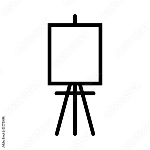 Painter easel with canvas vector icon