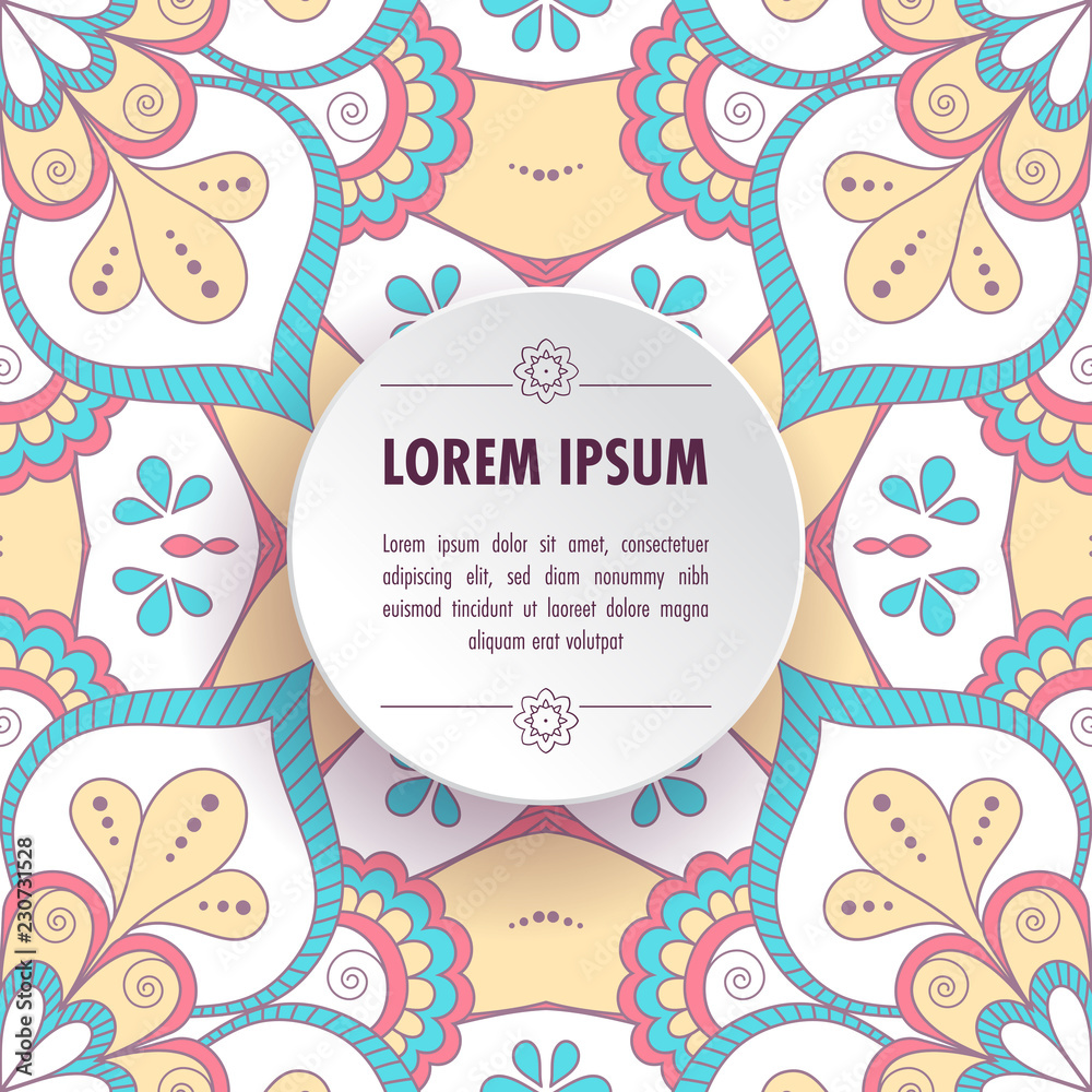 Ethnic decorative background. Greeting card or invitation template. Hand drawn illustration Ethnic decorative background. Greeting card or invitation template. Hand drawn illustration