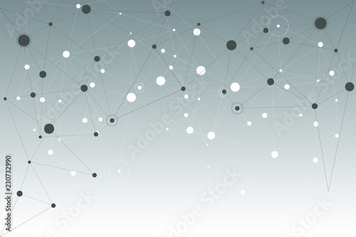 Abstract connecting dots and lines. technology background connect white digital network. Vector