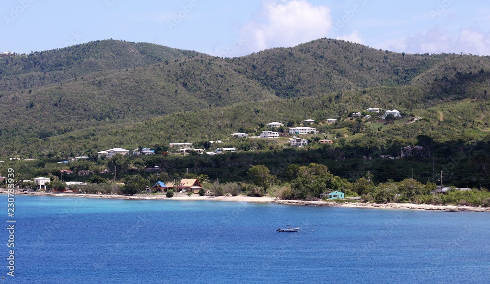 view of the island in caribbean