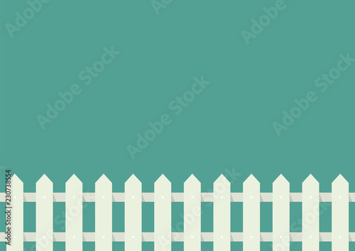 White fence in flat style