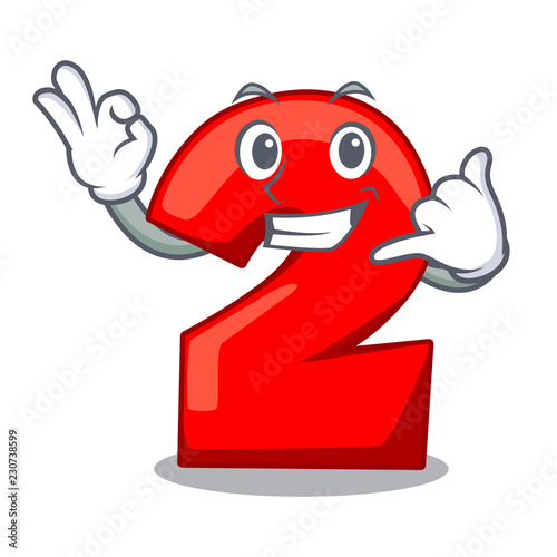 Call me number two red isolated on mascot