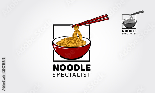 Obraz na plátně Noodle Specialist logo template, suitable for any business related to ramen, noodles, fast food restaurant, Korean food, Japanese food or any other business related
