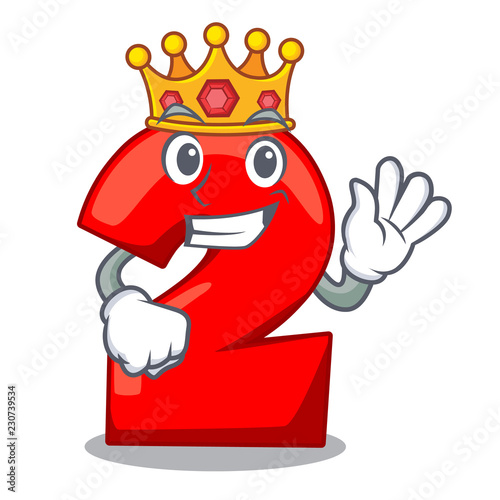 King number two red isolated on mascot