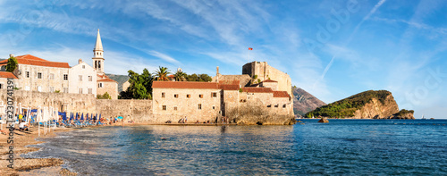 Panorama of Budva Old town photo