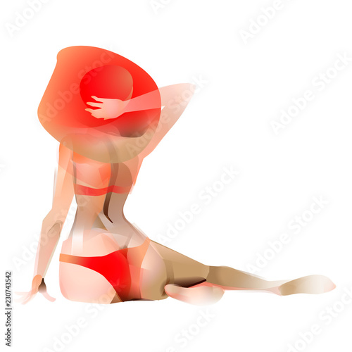 beautiful woman in red bikini isolated vector illustration eps 10