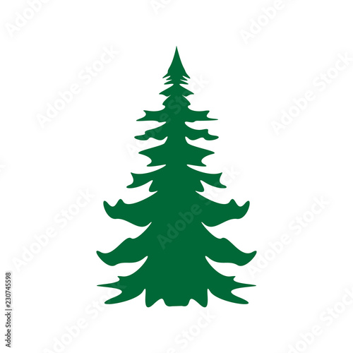 Silhouette of fir-tree in vector format.Vector illustration. Christmas tree. © Yulia