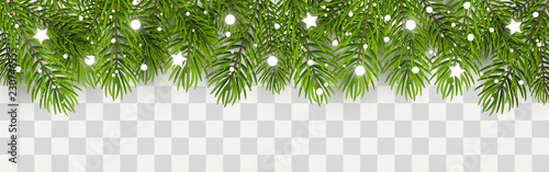 Christmas tree border with holiday decor