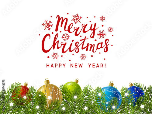 Christmas tree border with holiday decor