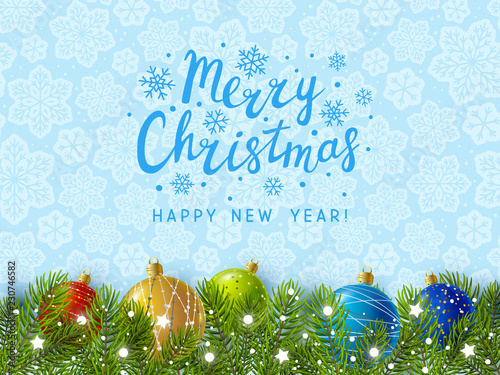 Christmas tree border with holiday decor
