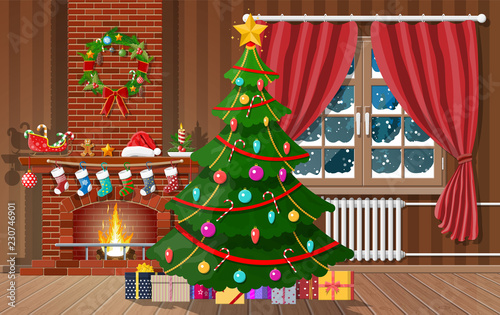 Christmas interior of room