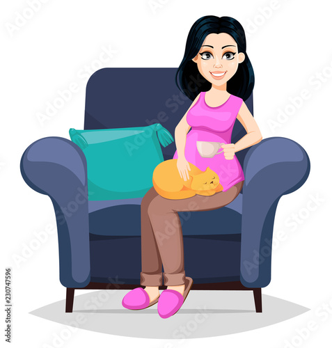 Pregnant woman. Beautiful lady