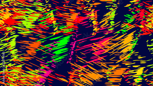 Abstract pattern of chaotic color strokes, dots, scratches Element for creative design of packaging, tile, textile, background, wallpaper, cover. Brush strokes, strokes, streaks of paint