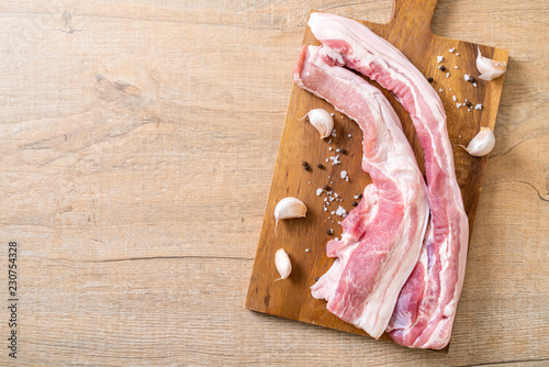 fresh raw streaky pork