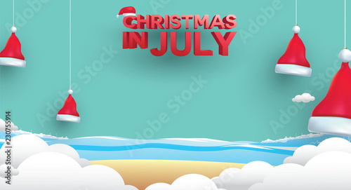christmas in july design with 3d concept