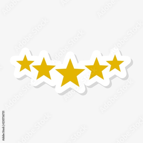 Fototapeta Naklejka Na Ścianę i Meble -  5 stars concept, Five gold stars sticker