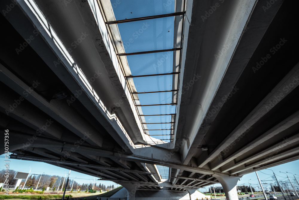 Two trestles on the green grass and sky background