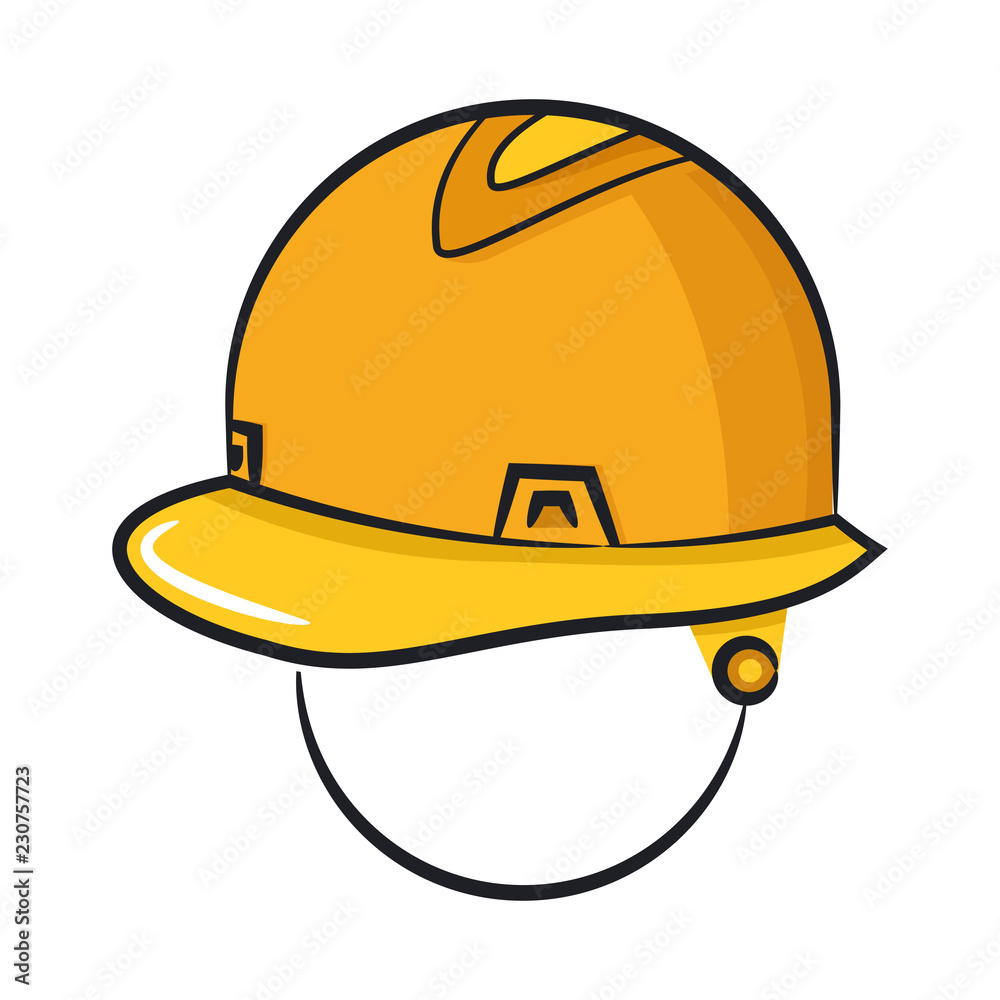 Vector illustration of cartoon safety helmet on white background Vector illustration of cartoon safety helmet on white background