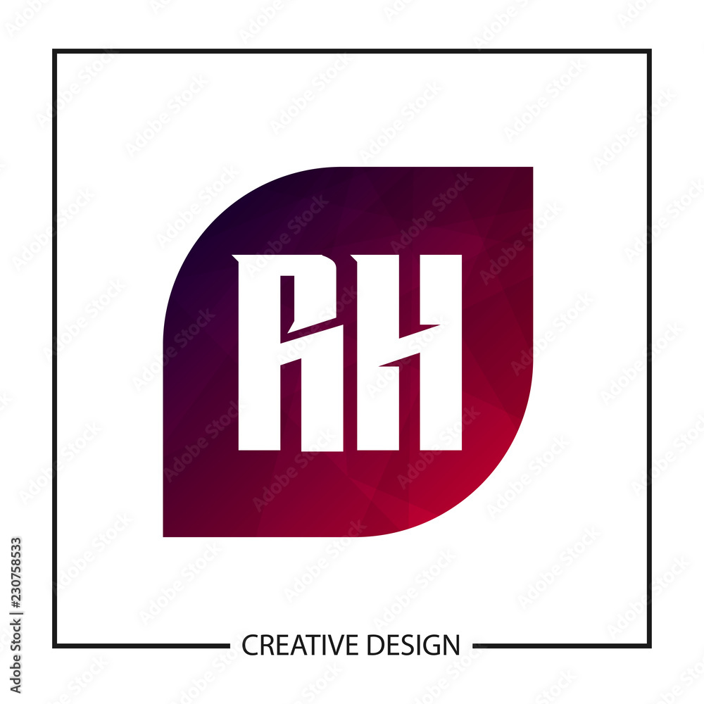 Obraz premium Initial Letter RH Logo Template Design