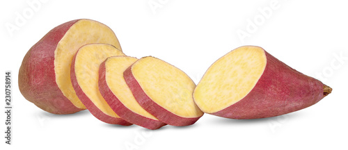 Sweet potato isolated on white clipping path