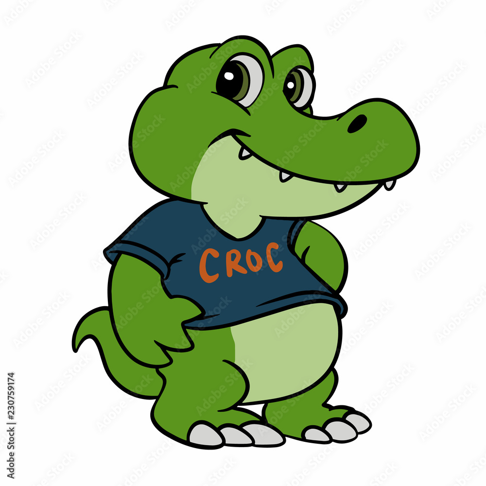 Fototapeta Dziecko krokodyla kreskówki wektoru ilustracja