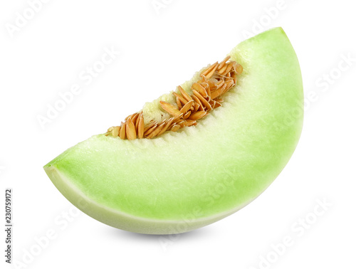 Honeydew melon isolated on white clipping path