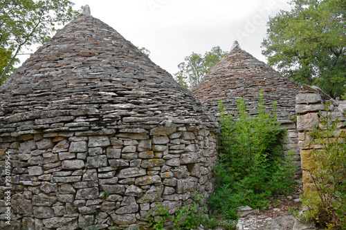 The Twin Kazuni (Kazuni Blizanci) near Vodnjan in Istria, Croatia. Kazuni are traditional dry wall shelters constucted for farmers and shepherds 
