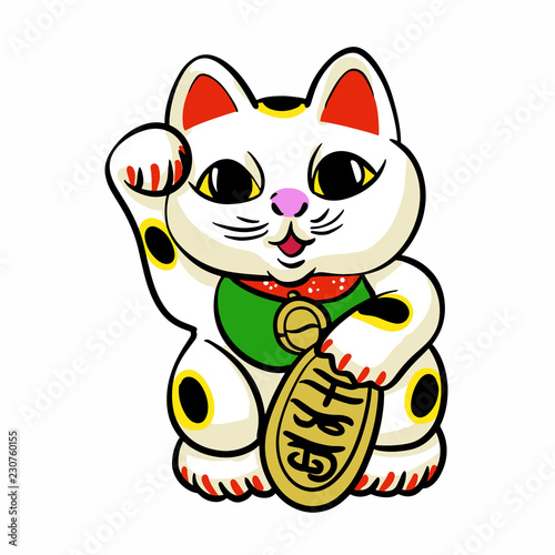 Chinese cat cartoon Vector illustration