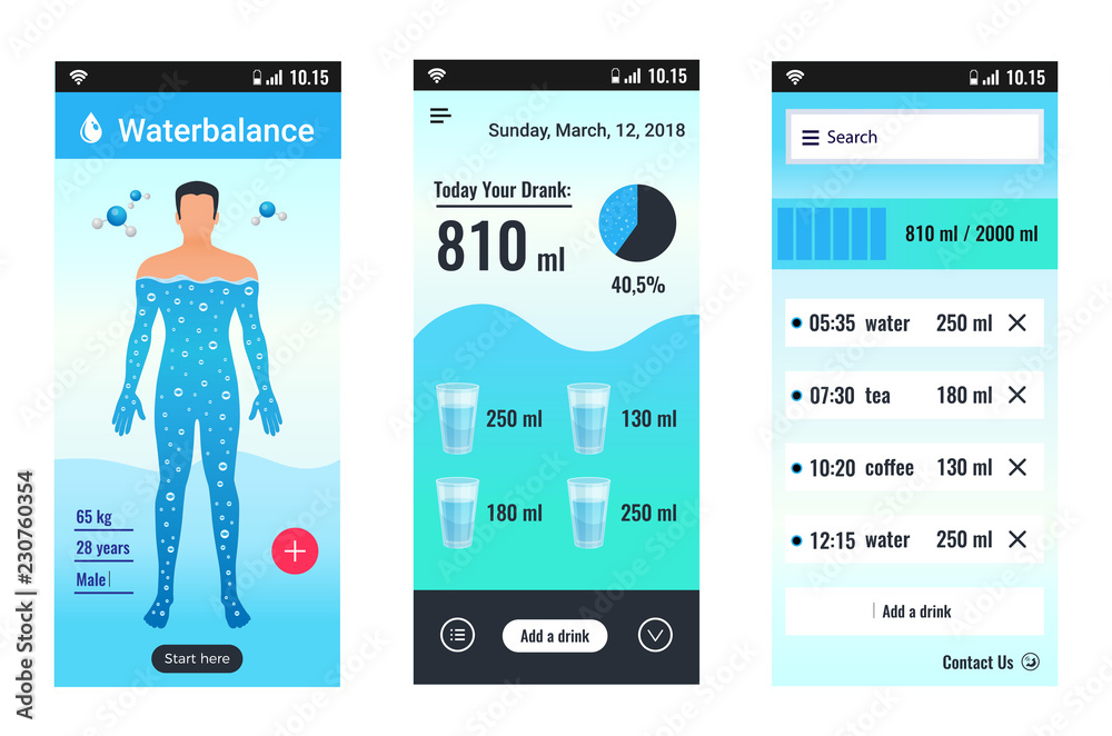 Naklejka premium Water Balance Mobile Set