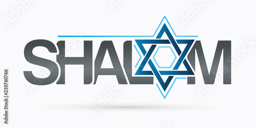 Shalom text design Shalom is a Hebrew word meaning peace, hello and goodbye graphic vector