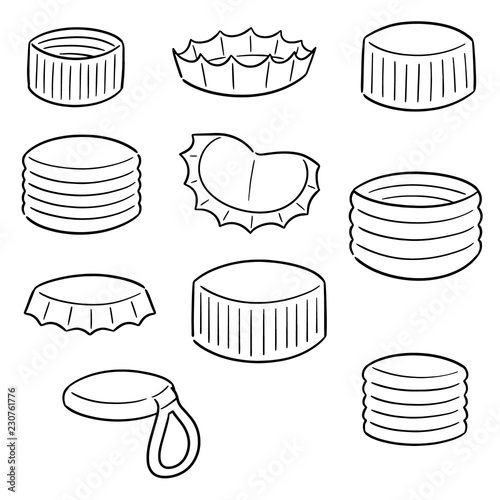 vector set of bottle cap