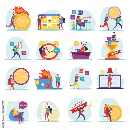 Deadline Flat Icons