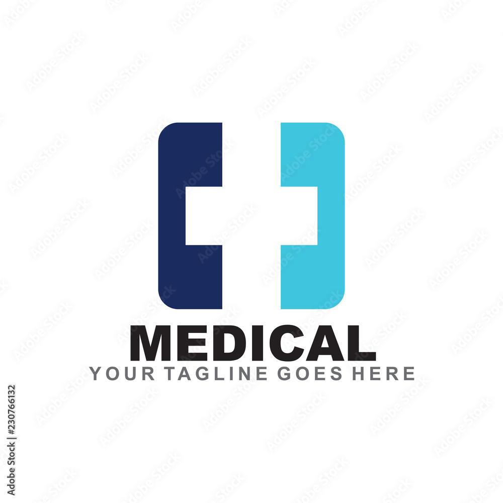 Medical logo design with cross icon Medical logo design with cross icon