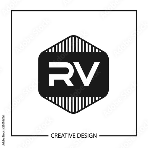 Initial Letter RV Logo Template Design