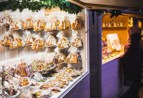 Photography Sales of traditional Christmas sweets on the Christmas fair