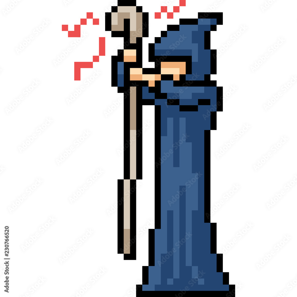 vector pixel art wizard magic vector pixel art wizard magic