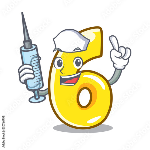 Nurse cartoon number six on the road