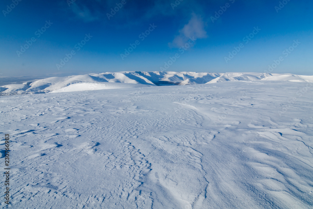 snowy mountain top, Murmansk region, Russia