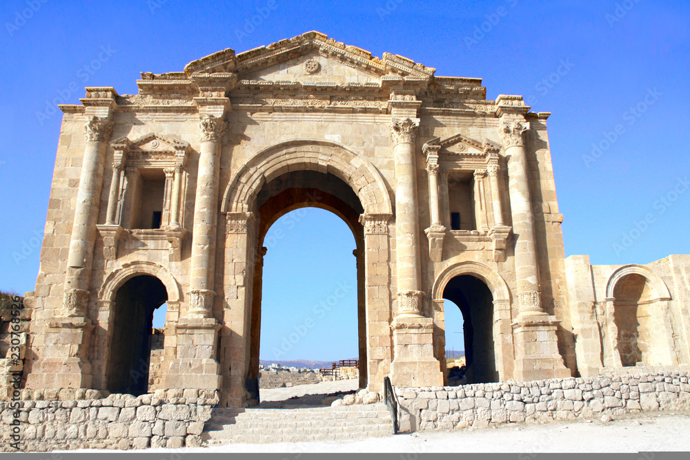 Triumphal Arch of Hadrian in Jerash, Jordan Triumphal Arch of Hadrian in Jerash, Jordan