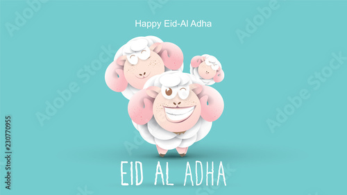 Eid al-Adha handwritten design with fun concept and pastel color