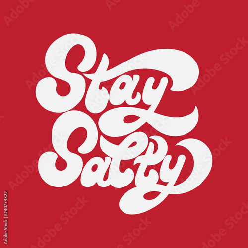 Stay salty. Vector handwritten lettering made in 90's style. Template forcard, poster, banner, print for t-shirt. photo