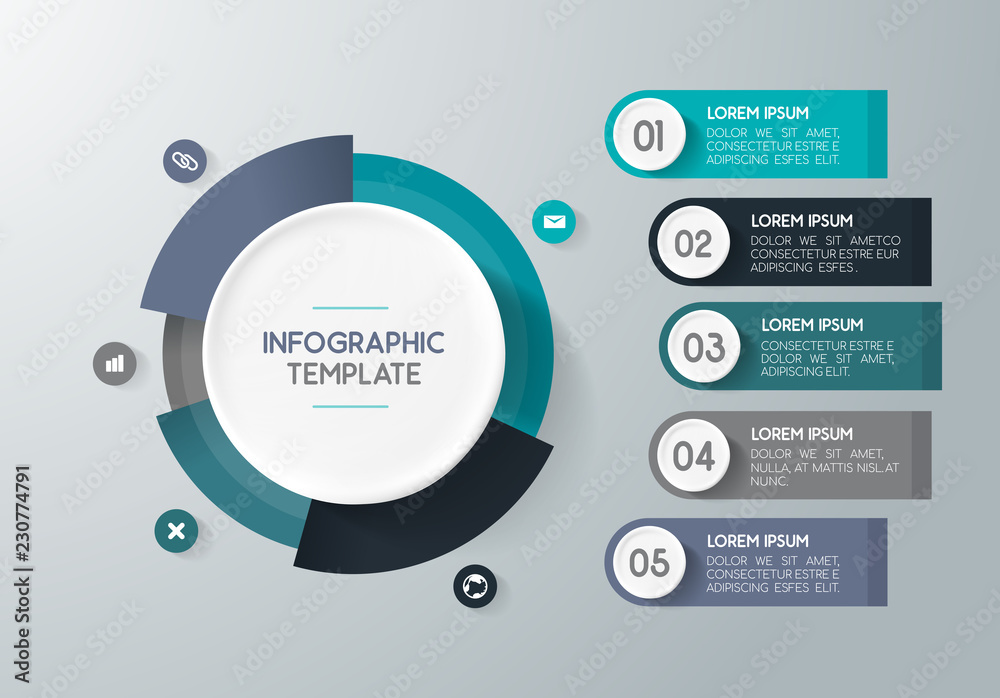 Fototapeta premium Infographic template for business presentation. With option, step, icons.