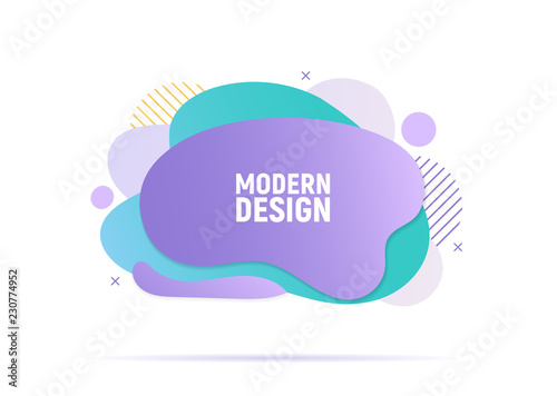 Trendy dynamic fluid elements. Modern liquid geometric shapes. Abstract gradient shapes. Vector illustration.