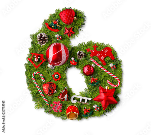 Number 6. Christmas tree decoration