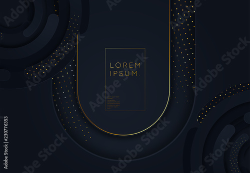 Black modern vector background overlap multi paper lighting square 